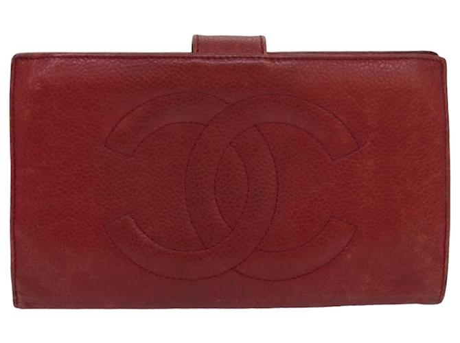 Timeless Chanel Coco Mark Vermelho Couro  ref.1563922