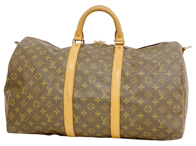 Louis Vuitton Keepall 50 Castaño Lienzo  ref.1563936