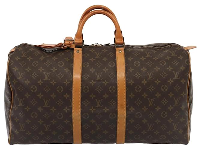 Louis Vuitton Keepall 55 Castaño Lienzo  ref.1563962