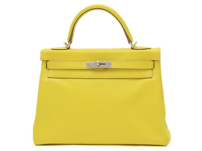 Hermès Kelly 32 Yellow Leather  ref.1563980