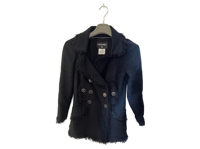 Giacca Chanel Paris Versailles Blu Navy Cotone