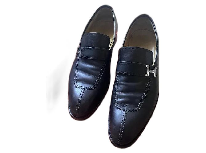 Hermès Mocassini in pelle nera per uomo Hermes 44 EU Nero