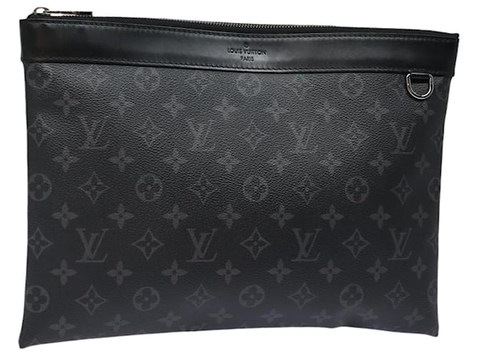 LOUIS VUITTON Monogram Eclipse Pochette Discovery Clutch Bag M62291 Auth yb609  ref.1564124