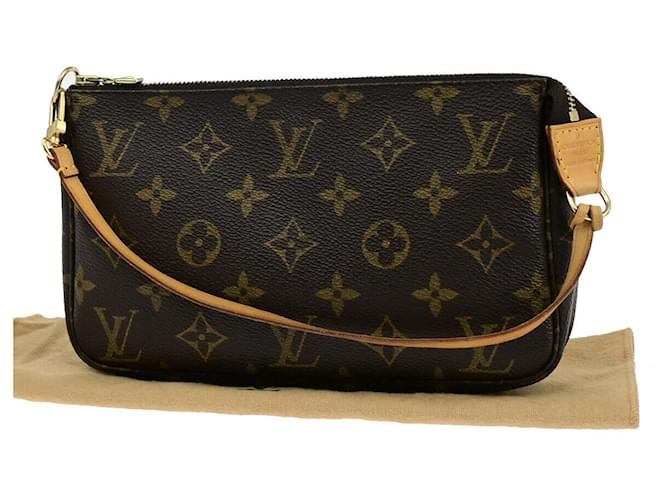 Pochette acessórios Louis Vuitton Marrom Lona  ref.1564229