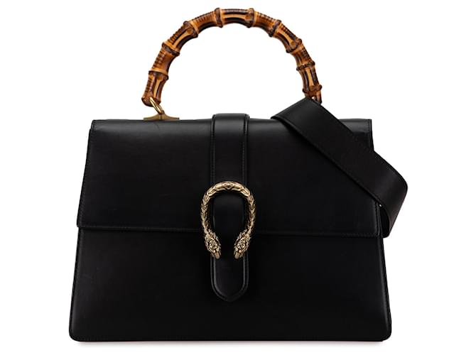 Bolso Dionysus Grande Bamboo Web negro de Gucci Cuero  ref.1564320