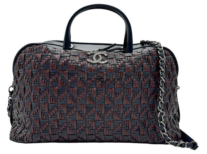 Chanel Coco Mark Dark red Leather  ref.1564510