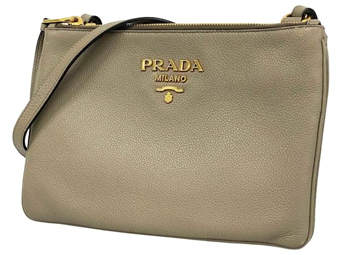 Prada Vitello Bege Couro  ref.1564529