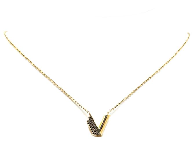 Collar de letra V LV y yo Louis Vuitton chapado en oro Dorado Metal  ref.1564567