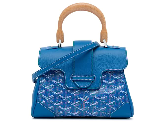 Goyard Azul Mini Goyardine Saigon Souple Lienzo Paño  ref.1564589