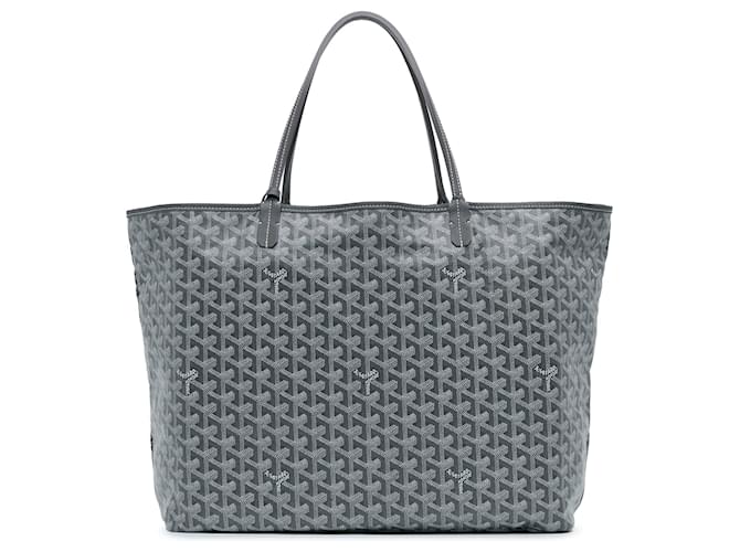 Goyard Grau Goyardine Saint Louis GM Braun Leder Leinwand Kalbähnliches Kalb Tuch  ref.1564610