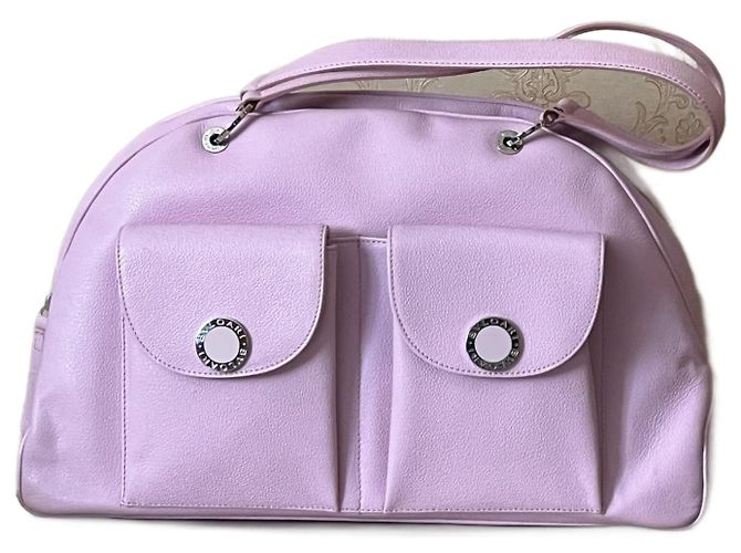 Bolsa de mão Bulgari em couro rosa