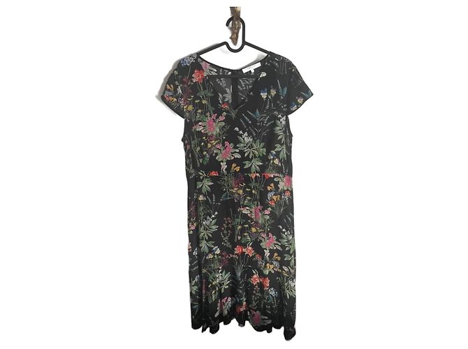 Gerard Darel Blumenkleid schwarz Viscose