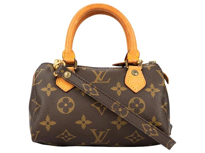 Mini Speedy in tela Monogram Louis Vuitton Marrone  ref.1564993