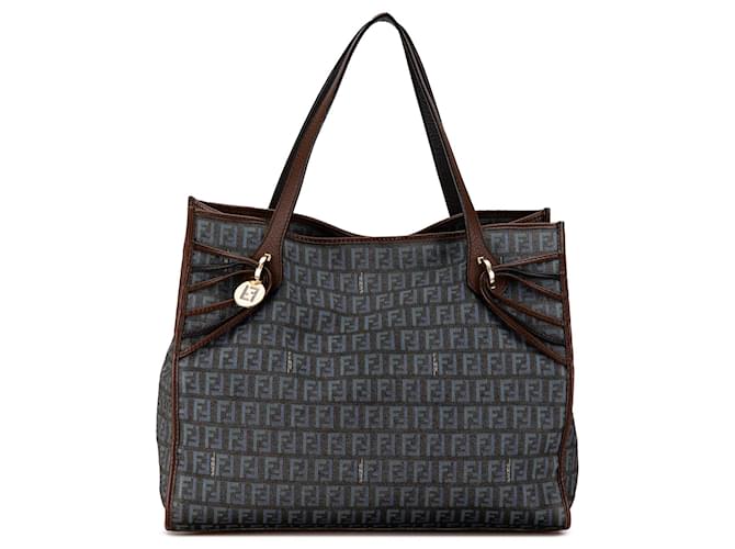 Bolso de denim Zucchino azul de Fendi Cuero  ref.1565022