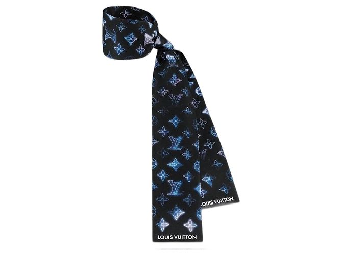 Sciarpa in seta Louis Vuitton blu 