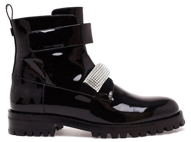 Christopher Kane Crystal Strap Boots Blue