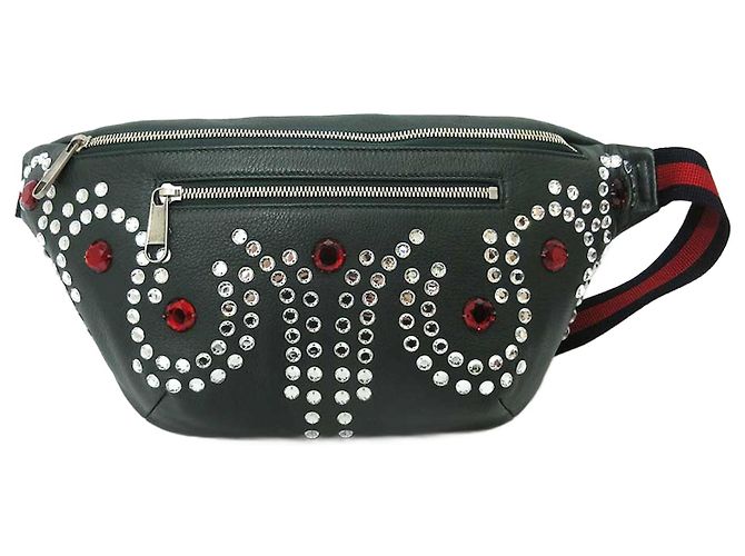 Bolsa de corpo de couro Gucci 484683 Verde