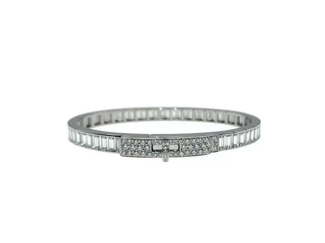 Hermès bracelet Square full of diamonds Kelly Baguettes white gold 