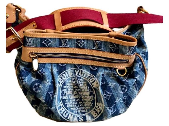 Bolsa de mão Louis Vuitton em denim azul