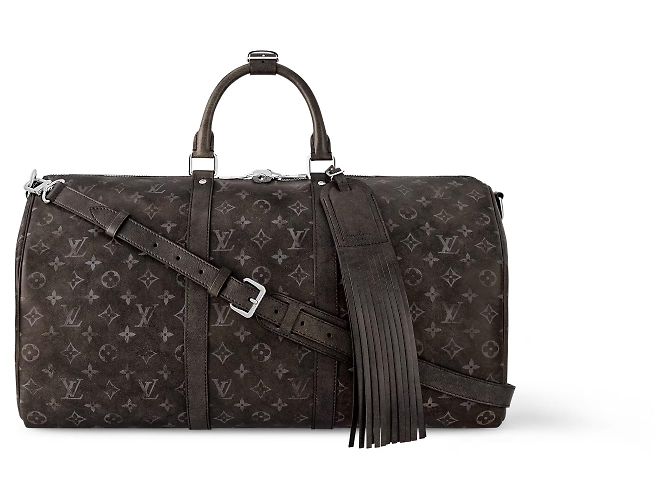 Abbesses Louis Vuitton Sac en cuir Keepall 50 cm de LV Noir