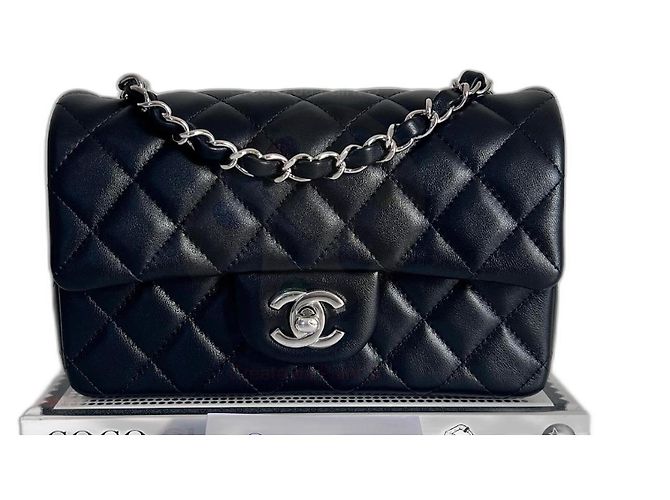 Timeless Chanel CLÁSSICO ATEMPORAL FLAP MINI RETANGULAR Preto