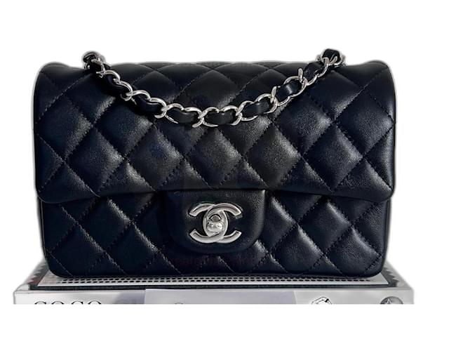 Chanel TIMELESS CLASSIC FLAP MINI RECTANGULAR Black Lambskin ref.1568301 Joli Closet