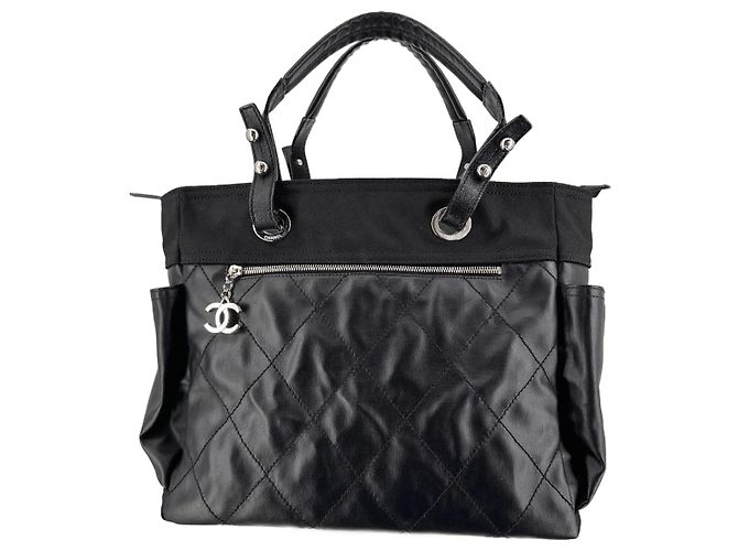 Chanel Paris-Biarritz 2012 GM cabas noir Bijouterie argentée