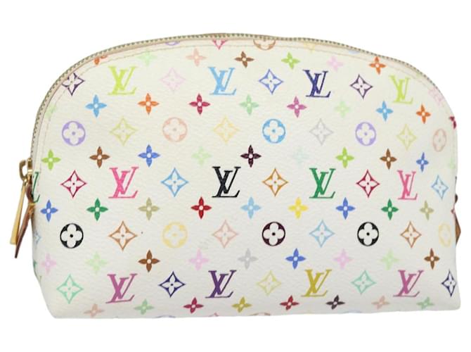 LOUIS VUITTON Multicolor Kosmetiktaschchen PM Pouch WeiB M47354 LV Auth 84873