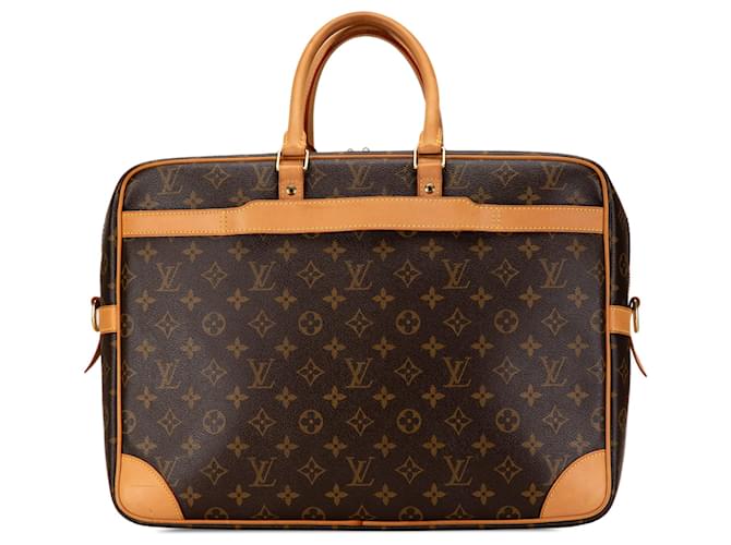 Braune Louis Vuitton Monogram Porte Documents Voyage GM Aktentasche