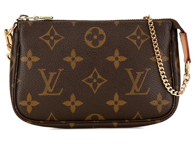Brown Louis Vuitton Monogram Mini Pochette Accessoires Handbag Cloth  ref.1568716