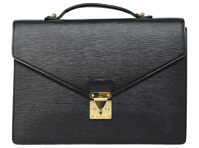 Louis Vuitton Document Holder Black Leather  ref.1568988