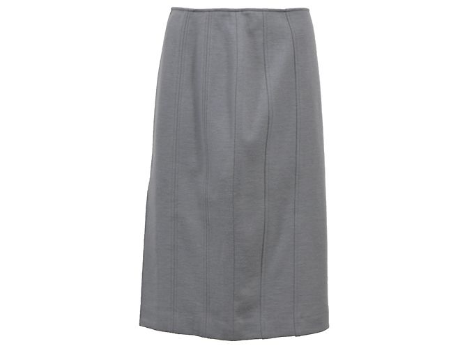 Maison Martin Margiela Falda lápiz panelada en lana gris Maison Margiela