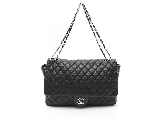 Borsa a spalla in pelle Chanel Jumbo Coco Rain Flap Nero