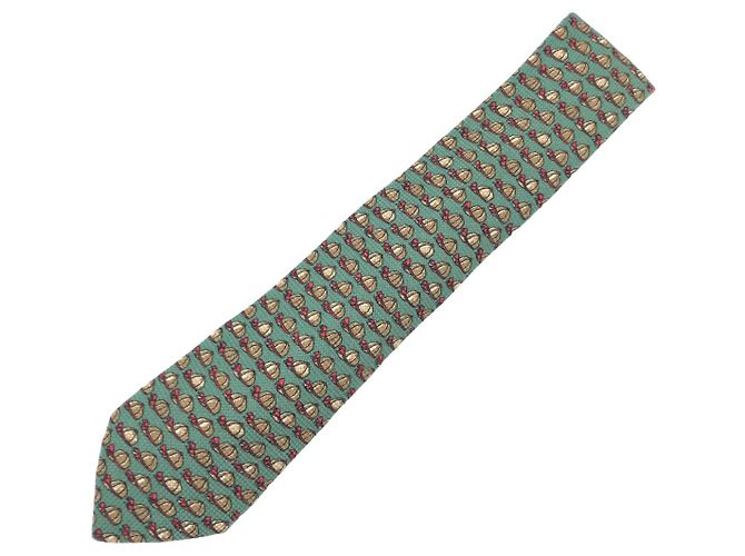 Corbata de seda Hermès 684AO Verde 