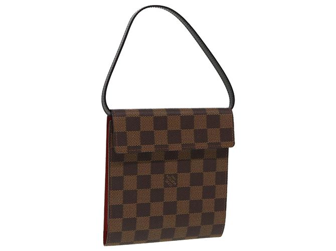 LOUIS VUITTON Étui CD Damier Ebene LV Auth 85648 Damier ebène