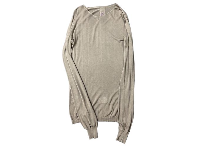 Rick Owens Beige Semitransparent Longsleeve from Fall Winter 2013.