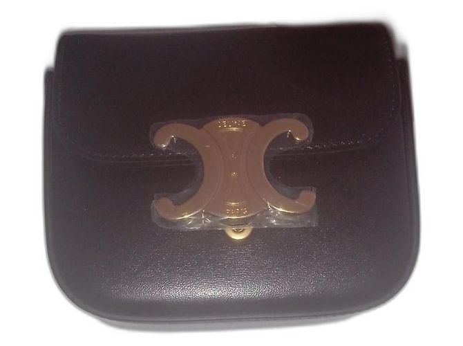 Bolsa de mão Céline Mini Claude em couro preto