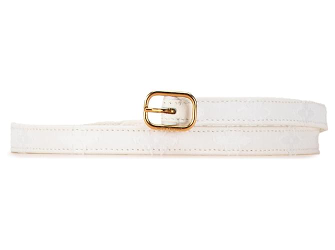 Louis Vuitton White Flowergram Ardillon Canvas Belt Cream Cloth Cloth  ref.1571295