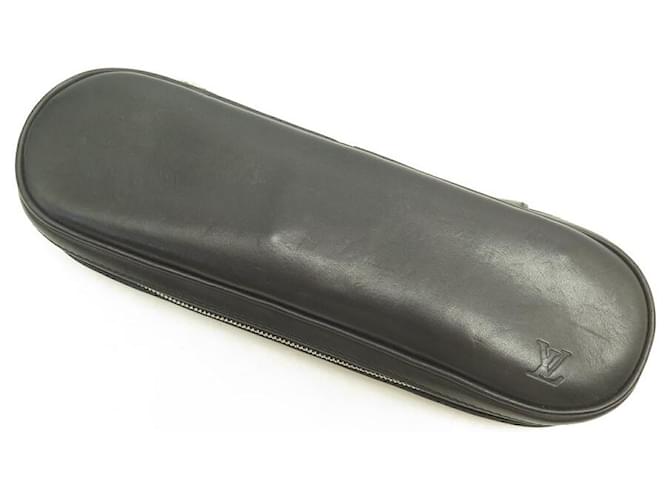 LOUIS VUITTON POUCH BLACK LEATHER POUCH  ref.1571328