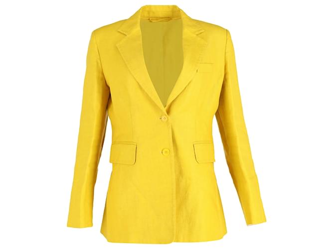 Max Mara Darsena Single-Breasted Jacket in Yellow Linen ref