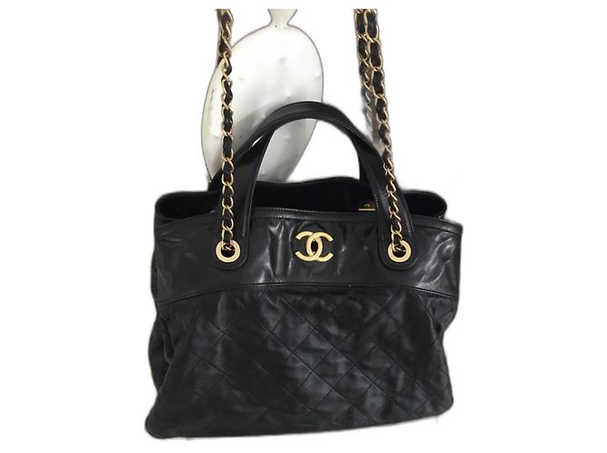 Borsa Tote Chanel in Pelle Nera Nero
