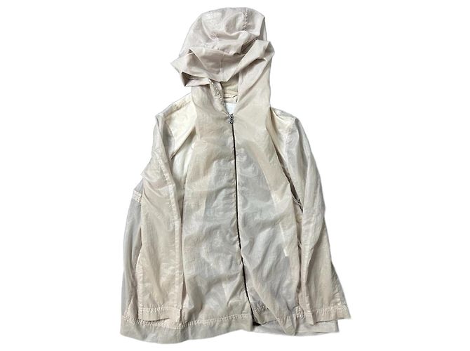 Marithé et François Girbaud Marithe Francois Girbaud 00s Early 00s Transparent White Raincoat. Grey