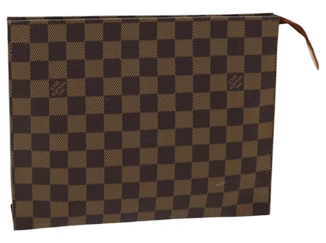 LOUIS VUITTON Damier Ebene Poche Toilette 26 Pouch N47543 LV Auth 85337  ref.1572702