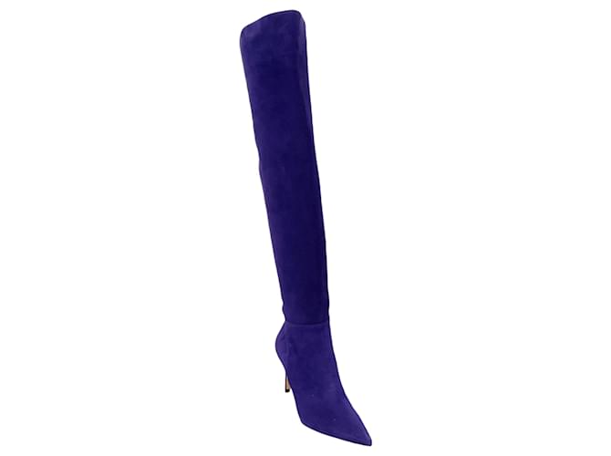 Gianvito Rossi Purple Suede Jules High Boots Joli Closet