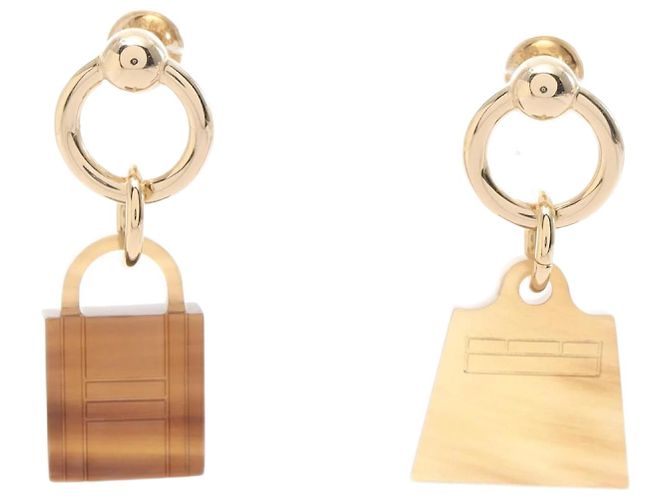 Hermès Orecchini a lucchetto Kelly Maroquinier Hermes Marrone Beige