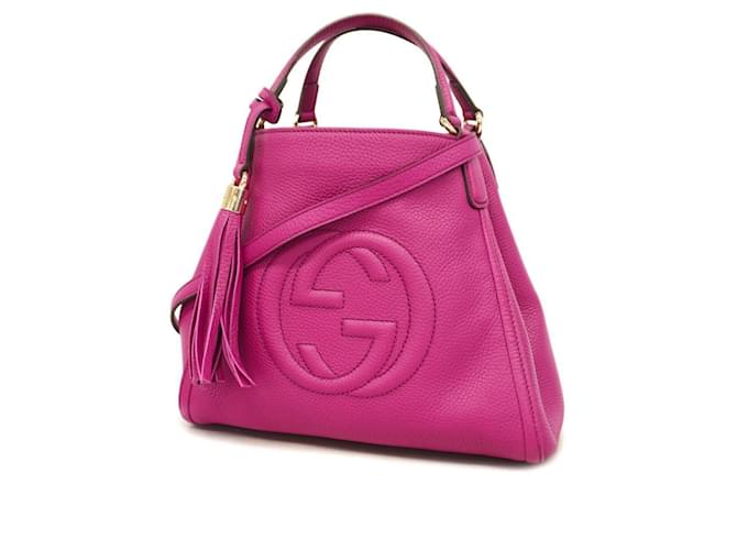 Gucci Soho Handbag in Pink Leather ref.1573939 Joli Closet