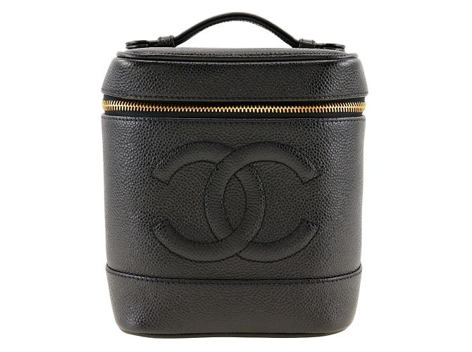 Borsa Vanity in pelle caviar di Chanel Nero