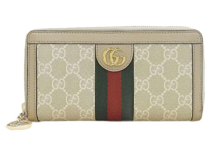 Gucci Ophidia GG Supreme Bi-Fold Wallet Beige