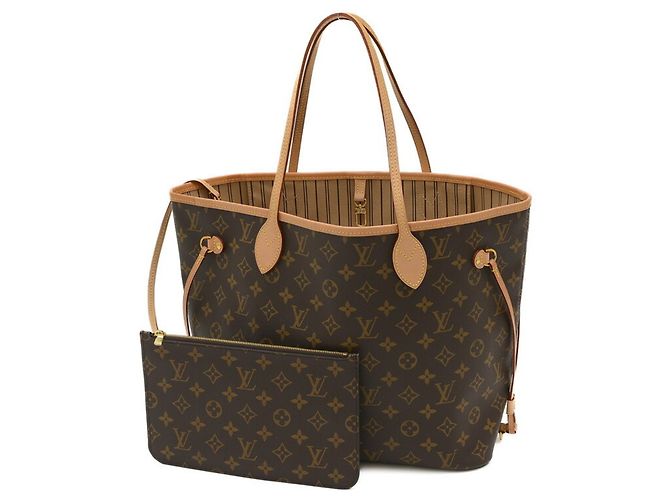Sac tote Neverfull MM Monogram Louis Vuitton Beige