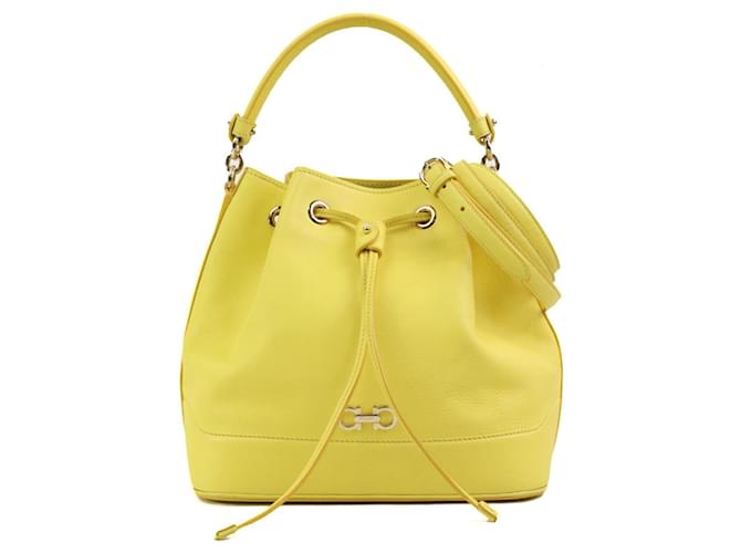 Salvatore Ferragamo Yellow Leather Handbag ref.1574602 Joli Closet